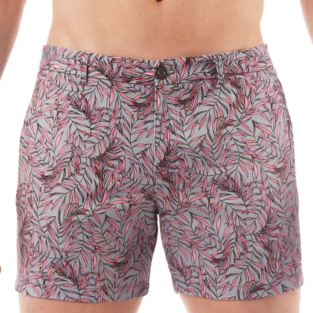 PARKE & RONEN GREY PINK JULIAN PRINT HOLLER SHORT